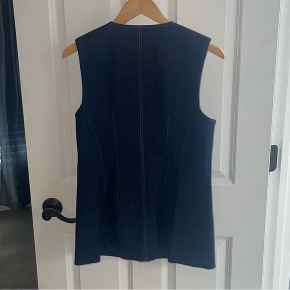 NEW VERONICA BEARD Jessup Denim Vest Dark Oxford Blue Denim {$478} Sz 10 - Picture 13 of 15